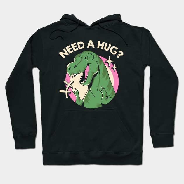 Do You Need a Hug? T-Rex Snoopy Style by Tobe Fonseca Hoodie by Tobe_Fonseca